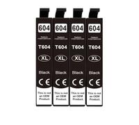 PZPSEQGM Cartucho de Tinta Compatible 604xl T604XL T 604 XL para Impresora XP-2200 2205 3200 3205 4200 4205 WF-2910 2935 2930 2950DWF(4pcs Black)
