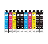 PZPSEQGM Cartucho de Tinta Compatible 604xl T604XL T 604 XL para Impresora XP-2200 2205 3200 3205 4200 4205 WF-2910 2935 2930 2950DWF(10 Pcs)