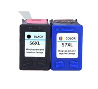 PZPSEQGM Cartucho de Tinta Compatible C6656A C6657A para 56 57 Funciona con 56 Deskjet 450 450cbi 450ci 450WBT F4140 F4180 5150 5550 Impresoras(1BK 1COLOR)