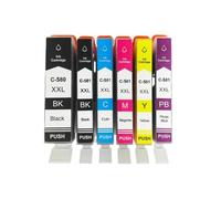 PZPSEQGM Cartucho de Tinta Compatible de 12pk PGI-580 CLI-581 PGI 580XL CLI 580XL PGI580 580 581 para TR7550 TR8550 TS6150 TS705 TS912 Printers(6PK)