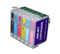 PZPSEQGM Cartucho de Tinta de Recarga con Arco de Arco T0791 T0796 Compatible con 1400 PX700W PX800FW P50 PX830FWD 1430 Impresoras 1400 páginas Rendimiento