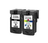 PZPSEQGM Cartucho de Tinta Recargable PG-210XL CL-211XL Compatible con 210 211 impresoras de la Serie XL Que Incluye IP2700 IP2702 MP240 MP250 MP260 MP270 MP320 MP480 MP490 MP4995(BK-CL)