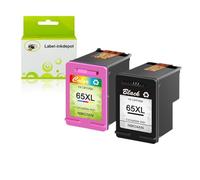 PZPSEQGM Cartucho de Tinta rellena Impresión Transparente Compatible con 65 XL 65xl Deskjet 3772 5020 5055 5058 amp 120 125 impresoras(1PK Black)