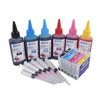 PZPSEQGM Combo de Cartucho de Tinta OM T0481 Kit de Recarga de Tinta Compatible con Modelos de Impresora fotográfica de lápiz óptico R200 R220 R300 R300M R320 R340 JAS500 JASFEMALE JAS620 JAS640