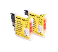 PZPSEQGM LC11 LC16 LC38 LC61 LC65 LC67 LC980 LC990 Cartucho de Tinta LC1100 Compatible con DCP J140W J145C J165C J185C J195C Serie de Impresora(2 pcs Yellow)