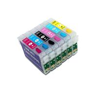 PZPSEQGM Los Cartuchos de Tinta Recargables compatibles con la Foto de lápiz óptico R260 R380 R280 RX580 RX680 RX595 Artisan 50 Serie T0771 T0776 T0781 T0786