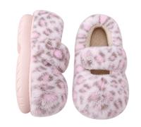 PZPUE Pantuflas mullidas para mujer, zapatos antideslizantes Mary Jane con | Parte superior de piel sintética de felpa, correa ajustable de y suela TPR de 3 cm para una comodidad cálida en interiores y