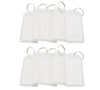 PZRT 10 tarjetas de información de plástico transparente con tapa abatible de 2.2 x 1.1 pulgadas, etiquetas de nombre de doble cara para carga para unidades flash USB, tazas de agua, suministros de