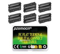 Pzsmocn 20 Juegos IDC 2*10 Doble Fila Adaptador Receptáculo Rectangular FC Negro Cavo de Crimpado Conjunto de Tres Piezas 2,54mm paso, Conector de Terminal FC-hembra 20 Pines, para Cable Plano JTAG.