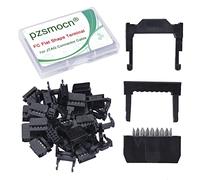 Pzsmocn 20 Juegos IDC 2 * 4 Doble Fila Adaptador Receptáculo Rectangular FC Negro Cavo de Crimpado Conjunto de Tres Piezas 2,54mm paso, Conector de Terminal FC-hembra 8 Pines, para Cable Plano JTAG.