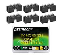 Pzsmocn 20 Piezas IDC 2 * 8 Doble Fila 2,54 mm Paso JTAG ISP 16 Pines Inserción de Pasador Recto Caja Conector Adaptador Cable Macho Zócalo Terminales para Proyectos de Dispositivos Electrónicos PCB.