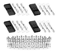 pzsmocn 50 Juegos / 200 Piezas para Dupont 2,54 mm Paso 3 Pin Conector Adaptador Hembra Carcasa Negro Enchufe Terminal Cable Alambre 30-26 AWG Accesorios, Encabezamiento Pasador de Crimpado Kit
