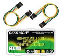 pzsmocn Flexibles Silicona Breadboard Jumper Wires 24AWG 20cm 10 Juegos / 60 Piezas para Conector Dupont 2,54 mm Paso 4 Pin Negro Encabezamiento Hembra-Hembra Sin Soldadura Adaptador Cable Cinta