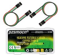 pzsmocn Flexibles Silicona Breadboard Jumper Wires 24AWG 20cm 15 Juegos / 75 Piezas para Conector Dupont 2,54 mm Paso 3 Pin Negro Encabezamiento Hembra-Hembra Sin Soldadura Adaptador Cable Cinta