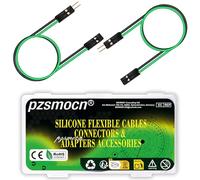 pzsmocn Flexibles Silicona Breadboard Jumper Wires 24AWG 20cm 20 Juegos / 80 Piezas para Conector Dupont 2,54 mm Paso 2 Pin Negro Encabezamiento Macho-Hembra Sin Soldadura Adaptador Cable Cinta