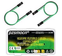 pzsmocn Flexibles Silicona Breadboard Jumper Wires 24AWG 20cm 20 Juegos / 80 Piezas para Conector Dupont 2,54 mm Paso 2 Pin Negro Encabezamiento Hembra-Hembra Sin Soldadura Adaptador Cable Cinta