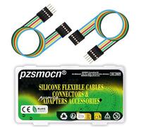 pzsmocn Flexibles Silicona Breadboard Jumper Wires 24AWG 20cm 8 Juegos / 56 Piezas para Conector Dupont 2,54 mm Paso 5 Pin Negro Encabezamiento Macho-Hembra Sin Soldadura Adaptador Cable Cinta