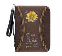Pzuqiu Bolsa de mano para la Biblia con correa para el hombro para mujer, gran capacidad, accesorios cristianos L-2XL, Leopardo, girasol, mariposa, 2XL-12"x9"x2.4"