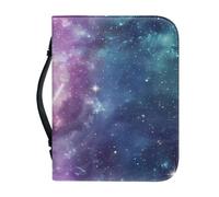 Pzuqiu Bolso de mano con funda para la Biblia para mujeres y niñas, de piel sintética, bolsa de transporte de la Biblia con asa, portátil y, Galaxy Space, XL-11.2"x8"x2.2"
