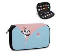 Pzuqiu Cute Panda - Estuche de almacenamiento USB con 10 ranuras, organizador de almacenamiento para unidad flash USB con 10 ranuras, organizador de protección para unidad flash USB