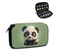 Pzuqiu Cute Panda - Estuche de almacenamiento USB para unidad flash USB con 10 ranuras, organizador portátil para unidad de pulgar, soporte universal para almacenamiento USB, accesorios electrónicos