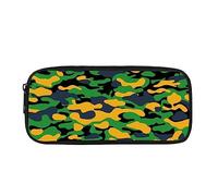 Pzuqiu Estuche para lápices, bolsa de lápices de gran capacidad para universidad, escuela, oficina, adolescente, niña, niño, hombre, mujer, adulto, Camuflaje naranja, Mochila escolar