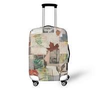 Pzuqiu Funda de equipaje de viaje, antiarañazos, lavable, protector de equipaje, Hoja de periódico, L (25-28 inch suitcase)