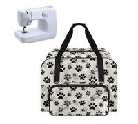 Pzuqiu Funda de transporte para máquina de coser, bolsa de mano acolchada para máquina de coser, bolsa grande para máquina de coser, Pata de perro, Bolso para máquina de coser