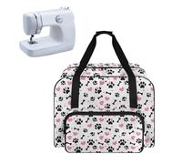 Pzuqiu Funda de transporte para máquina de coser, portátil, acolchada, bolsa de almacenamiento para máquina de coser estándar, Hueso de pata de perro, Bolso para máquina de coser