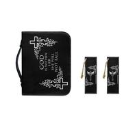 Pzuqiu Funda para Biblia para mujeres y niñas, funda de transporte de la Biblia de piel sintética con marcapáginas, bolsa de almacenamiento portátil para suministros, Cruz negra de Pascua,