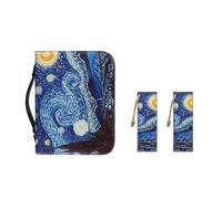 Pzuqiu Fundas de Biblia para estudio, funda de transporte de la Biblia de piel sintética para mujeres y niñas, protector de la Biblia con marcadores, Van Gogh Noche estrellada, XL-11.2"x8"x2.2"