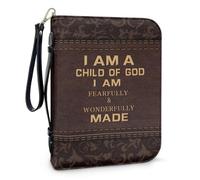 Pzuqiu Fundas para Biblia para mujer, funda de transporte grande con asa, bolsa protectora de la Biblia de la iglesia cristiana, Prueba bíblica de la iglesia, L-10.2"x7"x1.9"