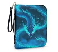 Pzuqiu Fundas para Biblia para mujer, funda de transporte grande con asa, bolsa protectora de la Biblia de la iglesia cristiana, Dragón de Fuego, 2XL-12"x9"x2.4"