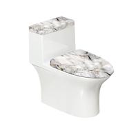 Pzuqiu Juego de fundas para tapa de inodoro de mármol blanco, resistentes a las manchas, para decoración de baño, cubierta antipolvo lavable