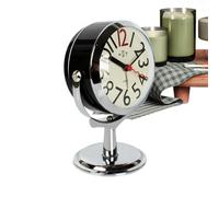 Pzuryhg Analog Desk Clock - Classic Small Travel Clock, Quiet Sweep Decorative Watch with Manual Backlight, Glass Lens Clear, Portable Handheld Time Keeper, Ideal for Nursery Nightstand