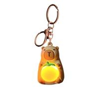 Pzuryhg Animal Keyring - Glowing Bag Ornament, Miniature Realistic Capybara Figurine with LED Light Up Function, Quirky Novelty Hanging Accessories, Ideal for Birthday Party Favors