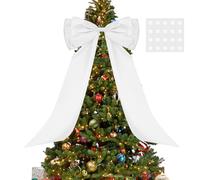 Pzuryhg Bow Christmas Tree Topper - Large Party Ornament, Holiday Ribbon Tie Decor, Festive Visual Appeal, Ideal for Bedroom Home Living Room Winter Hallway School Workplace Display