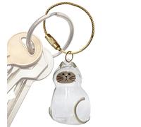 Pzuryhg Cat Pendant - Portable Memory Jar, Clear Transparent Decorative Locket with Secure Screw Top, Sentimental Animal Accessory, Ideal for Bag Workplace Car Mirror