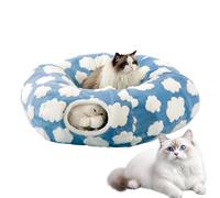 Pzuryhg Cat Tunnel - Washable Enclosed Nest Bed, Removable Cushion Play Shelter with Plush Texture Interactive Hideaway Function, Ideal for Indoor Bedroom Living Room Winter Comfort