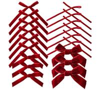 Pzuryhg Christmas Velvet Bows - 18 Piece Rustic Ribbon Set, Holiday Tree Tie Ornaments, Elegant Festive Accent Feature, Ideal for Staircase Mantel Window Wedding Party Indoor Home Decor