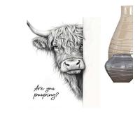 Pzuryhg Cow Bathroom Wall Art - Country Farmhouse Aesthetic, Highland Cattle Poster with Waterproof Canvas, Scratch Resistant Vibrant Printing, Ideal for Restroom Powder Room Guest Lavatory