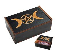 Pzuryhg de cartas de Tarot de madera,de cartas de Tarot - Almacenamiento y estuche para del,de madera para baratijas, organizador deslizante, multifuncional para joyas