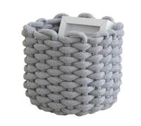 Pzuryhg Desktop Storage Basket - Woven Yarn Tabletop Organizer, Decorative Cotton Cord Bin with Sturdy Knot Construction, Versatile Sorting Management Solution, Ideal for Workplace Desk Bookshelf