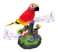 Pzuryhg Electronic Talking Parrot Bird Toy with Motion Sensor, Realistic Chirping Sound and Head Movement, Fun Interactive Toy For Kids and Adults, Home Decoration, Perfect For Desk Or Bedroom