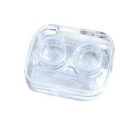 Pzuryhg Eye Care Box - Mini Lens Soaking Holder, Transparent Vision Accessory Protector with Suction Stick Inserter, Dustproof Lightweight Square Shell, Ideal for Camping Outdoor Vacation Dorm