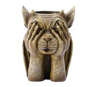 Pzuryhg Face Flower Pot, Hear No Evil Figurine Planter, Resin Material, Promotes Healthy Plant Growth, Gothic Desk Ornament Evil Plant Holder for Home, Dorm, School and Cafe, 4.13x3.54x5.91 Inches