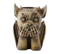 Pzuryhg Face Flower Pot, Hear No Evil Figurine Planter, Resin Material, Promotes Healthy Plant Growth, Gothic Desk Ornament Evil Plant Holder for Home, Dorm, School and Cafe, 4.13x3.54x5.91 Inches