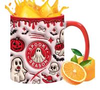 Pzuryhg Ghost Mug - 3D Ceramic Milk Cup, Spooky Halloween Espresso Vessel with Large Handle, Aesthetic Ghostly Drinkware Design, Ideal for Morning Coffee Tea Cocoa