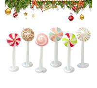 Pzuryhg Giant Blow Up Christmas Ornaments - Inflatable Candy Decorations, Large 6 Pack Eye Catching Outdoor Display, Enhance Festive Spirit, Ideal for Home Workplace School New Year