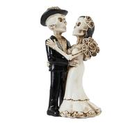 Pzuryhg Gothic Couple Statue, Skull Lovers Resin Sculpture, Bride Groom Halloween Decor, Handcrafted Romantic Design, Spooky Accent, Perfect for Living Room, Bedroom, Counter, (Resin)